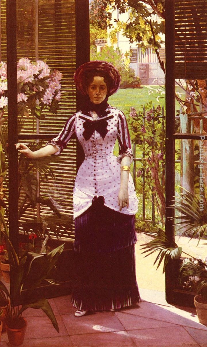 Paul Albert Bartholome Portrait De La Femme D'Artiste Entrant Dans La Serre